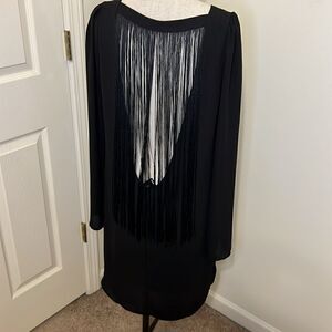 Express Open Back Fringe Shift Dress. Size M NWT